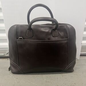 Levenger Ladies Leather Briefcase Large Strap Double Handles Compartments
